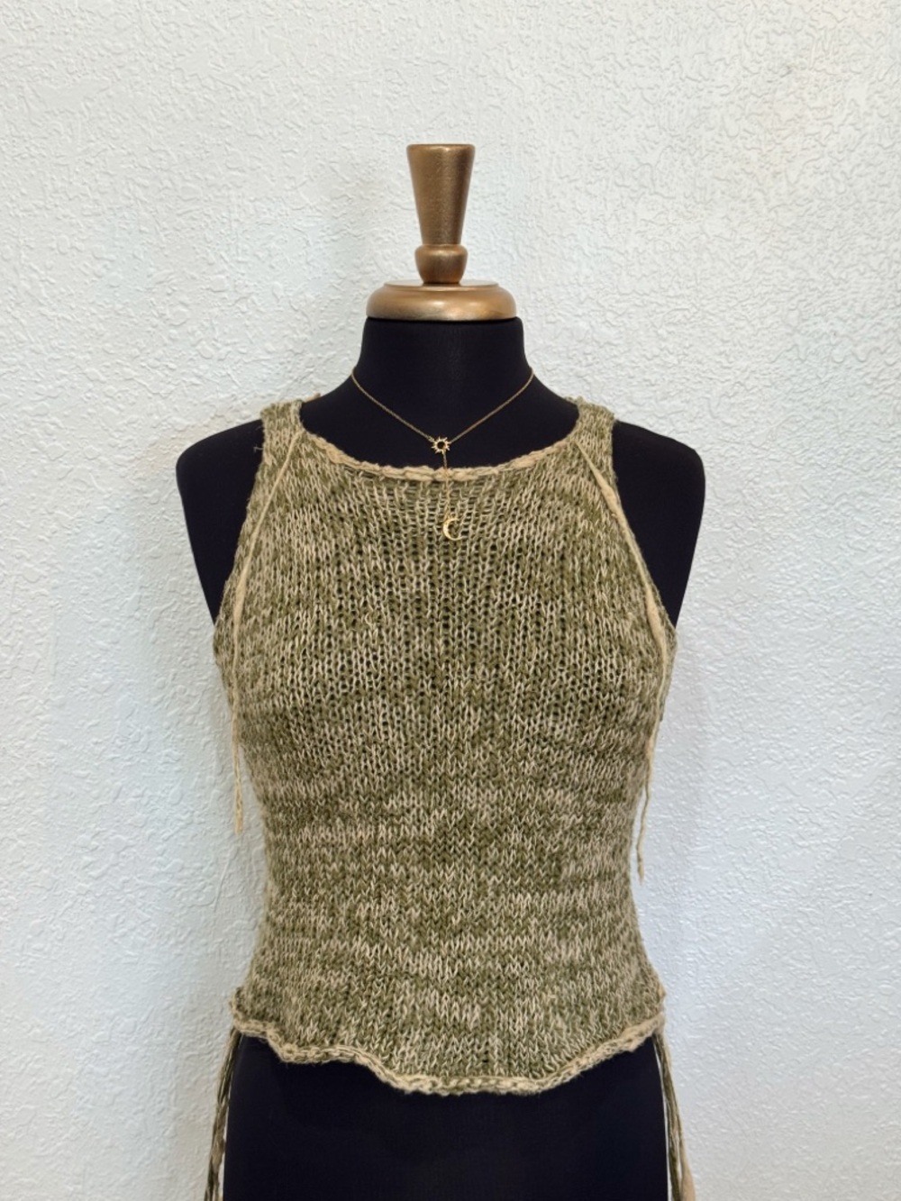 Katherine Maxwell Green Knit Sleeveless Top